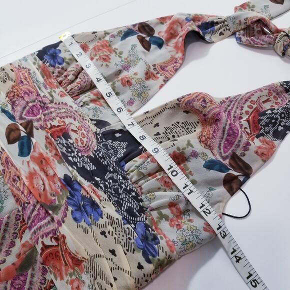 Adrianna Papell Printed SILK Halter Fit & Flare Dress - Picture 4 of 12